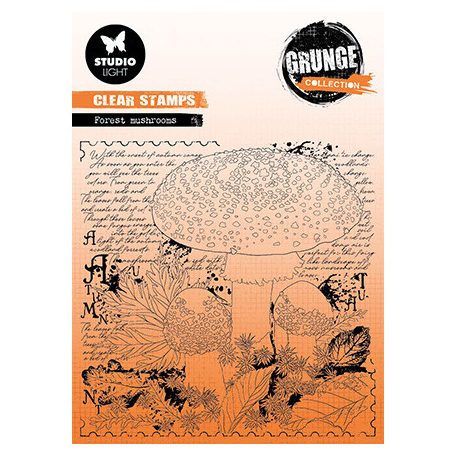 Studio Light Szilikonbélyegző - Forrest Mushrooms Grunge collection nr.453 - Clear Stamps (1 csomag)
