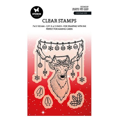 Studio Light Szilikonbélyegző - Christmas deer By Laurens nr.487 - Clear Stamps (1 csomag)