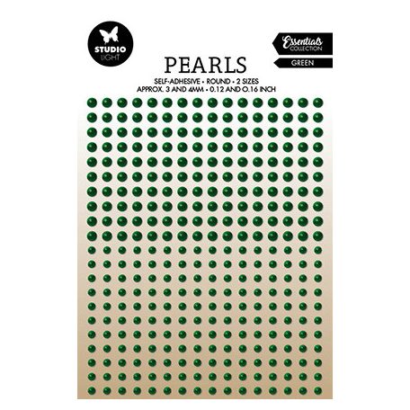 Öntapadós díszítőelem , Green pearls Essentials nr.23 / Adhesive Pearls (1 csomag)