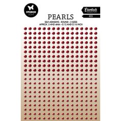   Öntapadós díszítőelem , Red pearls Essentials nr.24 / Adhesive Pearls (1 csomag)