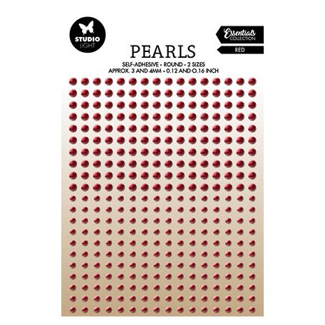 Öntapadós díszítőelem , Red pearls Essentials nr.24 / Adhesive Pearls (1 csomag)
