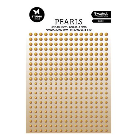 Öntapadós díszítőelem , Gold pearls Essentials nr.25 / Adhesive Pearls (1 csomag)