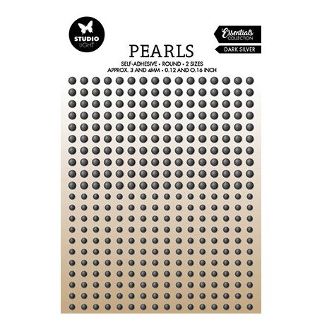 Öntapadós díszítőelem , Dark silver pearls Essentials nr.29 / Adhesive Pearls (1 csomag)
