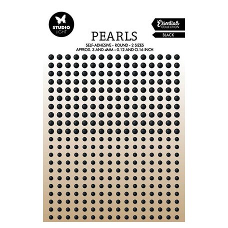 Öntapadós díszítőelem , Black pearls Essentials nr.30 / Adhesive Pearls (1 csomag)