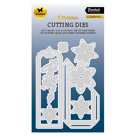 Studio Light Vágósablon - Snow tag Essentials nr.555 - Cutting Die (1 csomag)