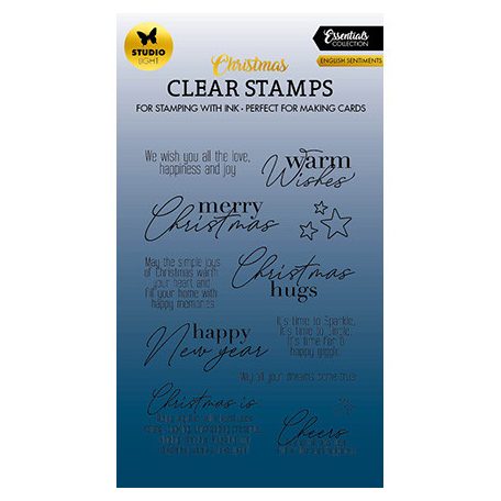 Studio Light Szilikonbélyegző - English sentiments Essentials nr.476 - Clear Stamps (1 csomag)