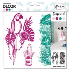   Aladine Dekor gumibélyegző - Tropical - Decor Foam Stamps (1 csomag)