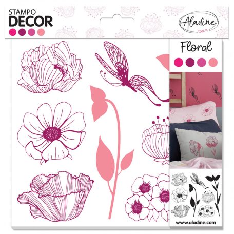 Aladine Dekor gumibélyegző - Floral - Decor Foam Stamps (1 csomag)