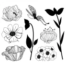 Aladine Dekor gumibélyegző - Floral - Decor Foam Stamps (1 csomag)
