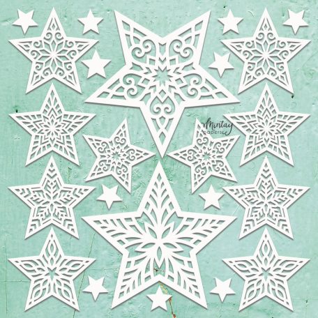 Mintay Papers Chipboard 12" (30 cm) - Decor - Xmas Stars - Mintay Chippies (1 ív)