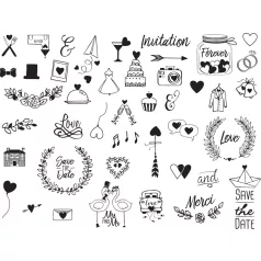   Aladine Dekor gumibélyegző - Wedding - Creative Foam Stamps (1 csomag)