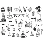 Aladine Dekor gumibélyegző - Birthday 2 - Creative Foam Stamps (1 csomag)