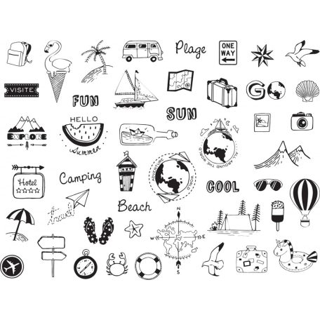 Aladine Dekor gumibélyegző - Trip - Creative Foam Stamps (1 csomag)