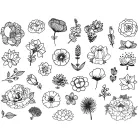 Aladine Dekor gumibélyegző - Flowers - Creative Foam Stamps (1 csomag)