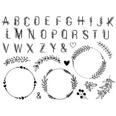   Aladine Dekor gumibélyegző - Alphabet And Wreaths - Creative Foam Stamps (1 csomag)