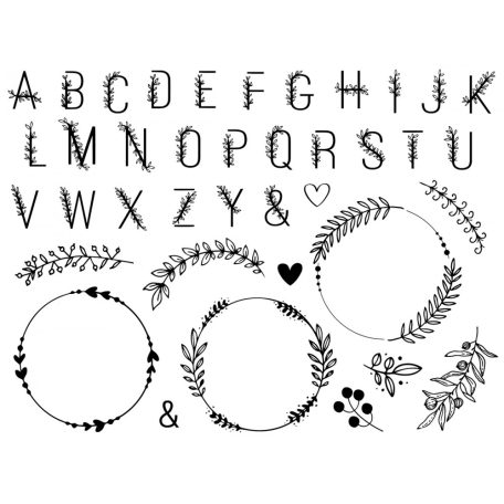 Aladine Dekor gumibélyegző - Alphabet And Wreaths - Creative Foam Stamps (1 csomag)