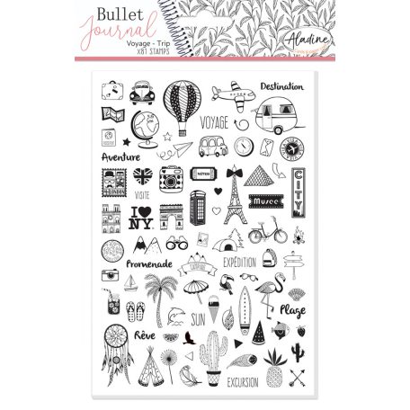 Aladine Gumibélyegző - Spring (FR/English) - Bullet Journal Foam Stamps (1 csomag)