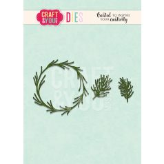   Craft & You Vágósablon - Coniferous Wreath - Cutting Dies (1 csomag)