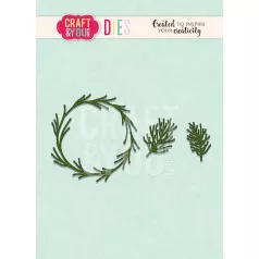   Craft & You Vágósablon - Coniferous Wreath - Cutting Dies (1 csomag)