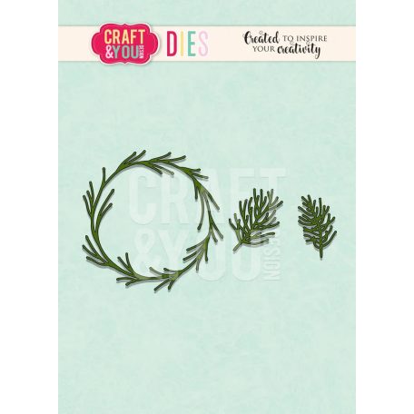 Craft & You Vágósablon - Coniferous Wreath - Cutting Dies (1 csomag)