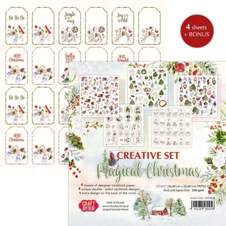 Craft & You Scrapbook kreatív készlet 12" (30 cm) - Magical Christmas - Creative Set (4 ív)