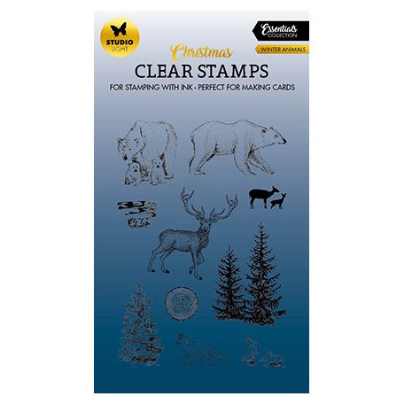 Studio Light Szilikonbélyegző - Winter animals Essentials nr.480 - Clear Stamps (1 csomag)