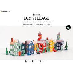   Studio Light Kreatív készlet A4 - Village Scandinavian winter Essentials nr.53 - DIY Village (12 lap)