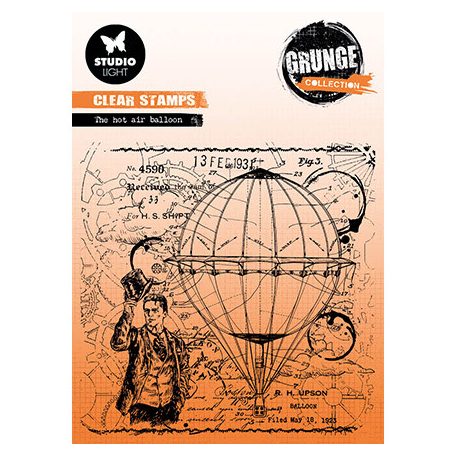 Studio Light Szilikonbélyegző - The hot air balloon Grunge Collection nr.513 - Clear Stamps (1 csomag)