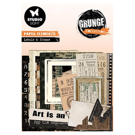 Studio Light Kivágóív készlet  - Tickets, Labels & Frames Grunge Collection nr.05 - Paper Elements (1 csomag)
