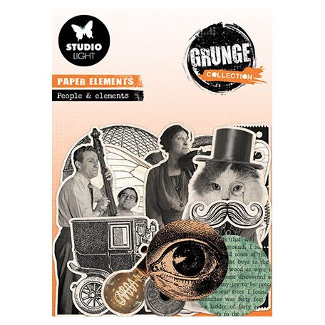 Studio Light Kivágóív készlet  - People & Elements Grunge Collection nr.06 - Paper Elements (1 csomag)