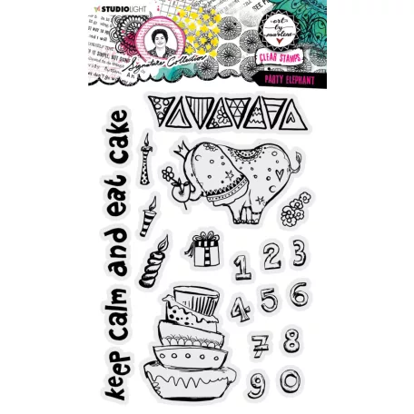Szilikonbélyegző, Party Elephant Signature Collection nr.507 Art by Marlene/ ABM Clear Stamp (1 csomag)