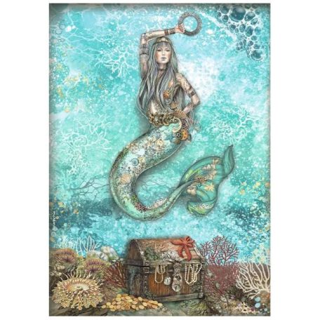 Stamperia Rizspapír A4 - Songs of the Sea - Mermaid - Rice Paper (1 ív)