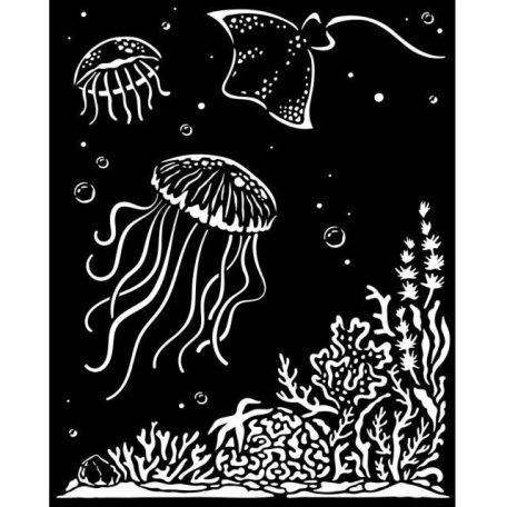 Stamperia Vastag stencil 20x25 cm - Songs of the Sea - Jellyfish - Stamperia Thick Stencil  (1 ív)