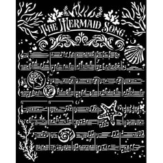   Stamperia Vastag stencil 20x25 cm - Songs of the Sea - The Hermaid song - Stamperia Thick Stencil  (1 ív)