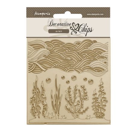 Stamperia Chipboard 14x14 cm - Songs of the Sea - Corals - Stamperia Decorative Chips (1 ív)