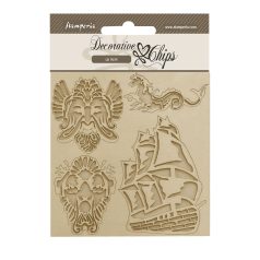   Stamperia Chipboard 14x14 cm - Songs of the Sea - Sailing ship - Stamperia Decorative Chips (1 ív)