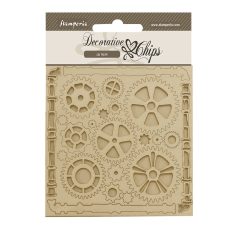   Stamperia Chipboard 14x14 cm - Songs of the Sea - Pipes and mechanisms - Stamperia Decorative Chips (1 ív)