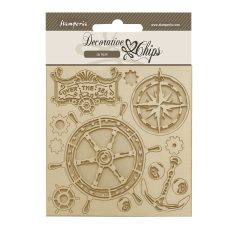  Stamperia Chipboard 14x14 cm - Songs of the Sea - Rudder - Stamperia Decorative Chips (1 ív)