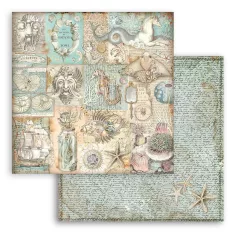   Stamperia Scrapbook papír 12" (30 cm) - Songs of the Sea - Texture - Paper Sheets (1 ív)
