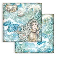   Stamperia Scrapbook papír 12" (30 cm) - Songs of the Sea - Mermaid - Paper Sheets (1 ív)