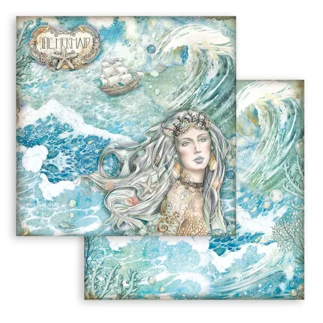 Stamperia Scrapbook papír 12" (30 cm) - Songs of the Sea - Mermaid - Paper Sheets (1 ív)