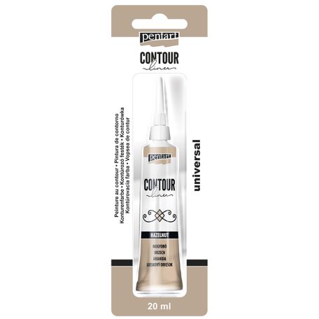 Pentart Kontúrozó festék gyöngyház 20 ml - mogyoró - Contour Liner (1 db)