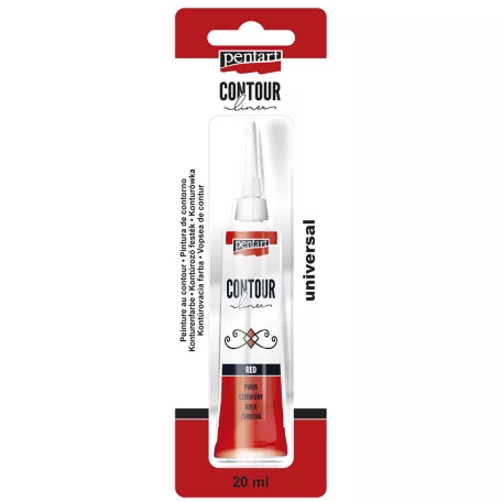 Pentart Kontúrozó festék 20 ml - piros - Contour Liner (1 db)