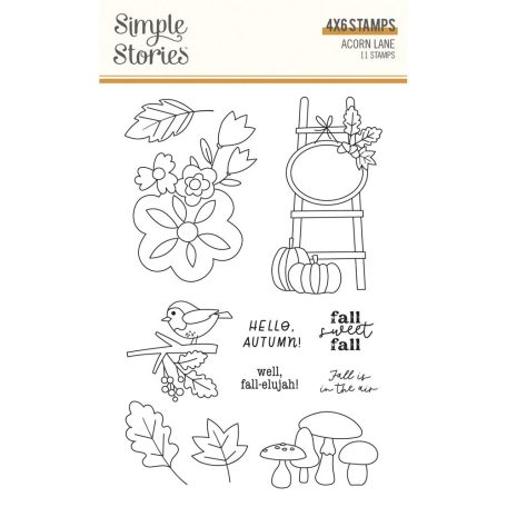 Simple Stories Szilikonbélyegző  - Clear Stamps - Acorn Lane (1 csomag)