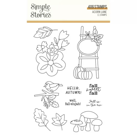Simple Stories Szilikonbélyegző  - Clear Stamps - Acorn Lane (1 csomag)