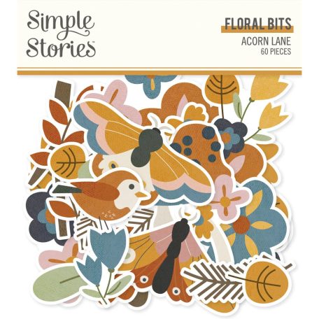 Simple Stories Kivágatok  - Floral Bits & Pieces - Acorn Lane (1 csomag)