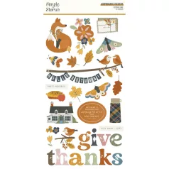   Simple Stories Chipboard matrica  - Chipboard Stickers  - Acorn Lane (1 ív)
