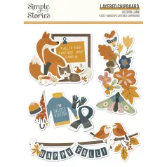   Simple Stories Chipboard  - Layered Chipboard - Acorn Lane (1 csomag)