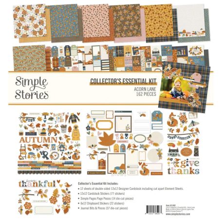 Simple Stories Scrapbook papírkészlet 12" (30 cm) - Collector's Essential Kit - Acorn Lane (1 csomag)