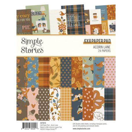 Simple Stories Papírkészlet 6"x8" - Paper Pad - Acorn Lane (24 lap)